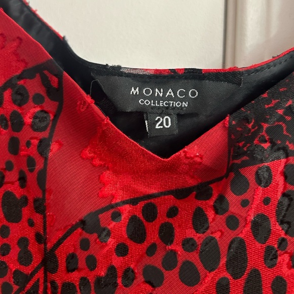 Vintage glam Red and black silk midi dress size 20 Monaco collection - Picture 4 of 4